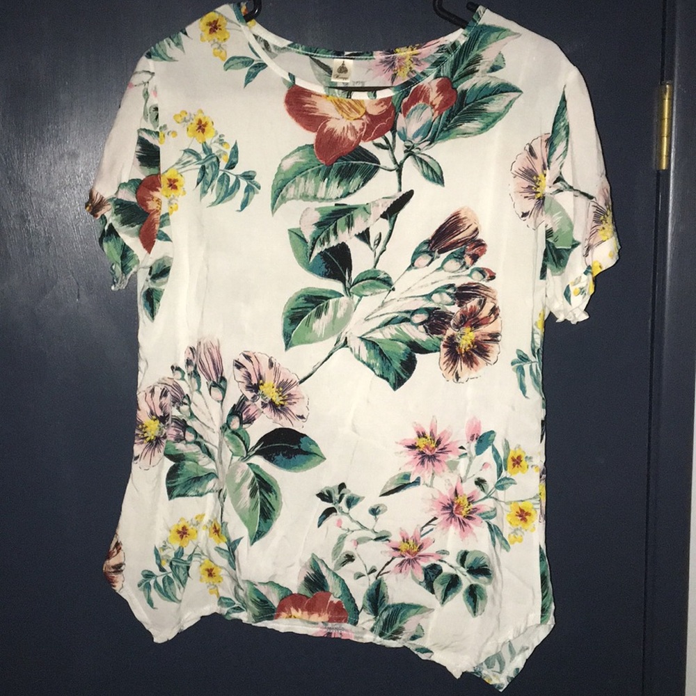 White flowered shirt